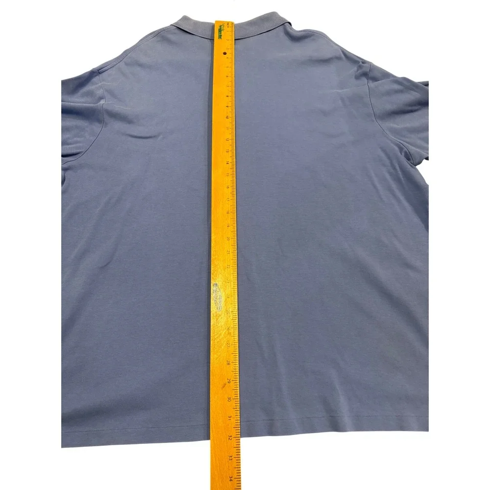 Polo Ralph Lauren Men 2XB Blue Pima Cotton Short Sleeve Polo Shirt Orange‎ Pony